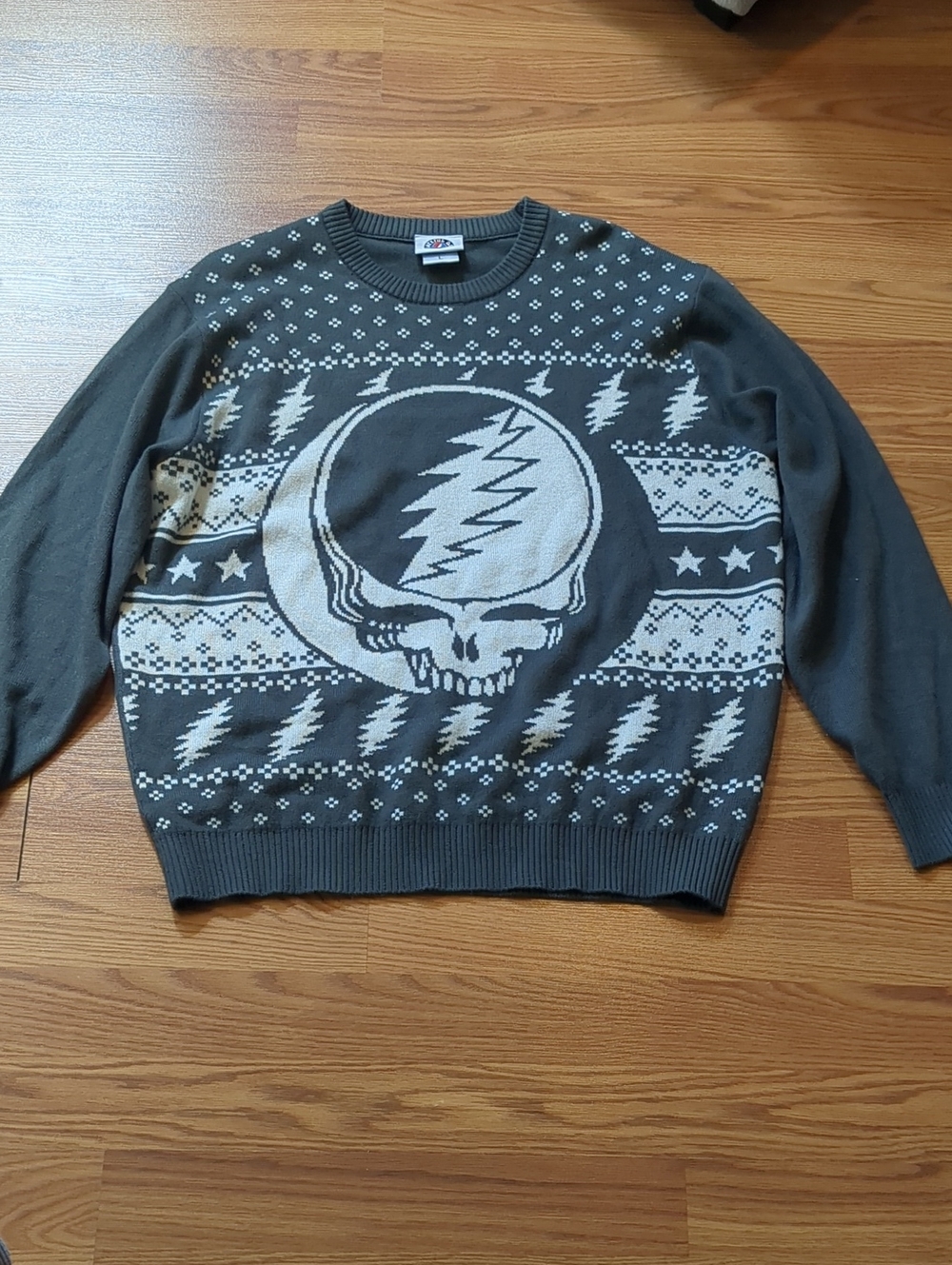 Grateful Dead Steal Your Face Fair Isle Holiday Knit Sweater Ripple Junction L - Picture 2 of 9